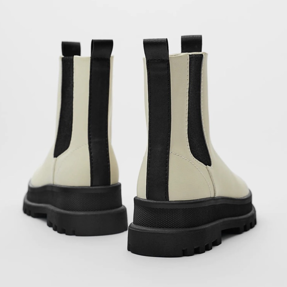 ZARA CONTRASTING ELASTIC GORED ANKLE BOOTS SZ 7 - Picture 3 of 7